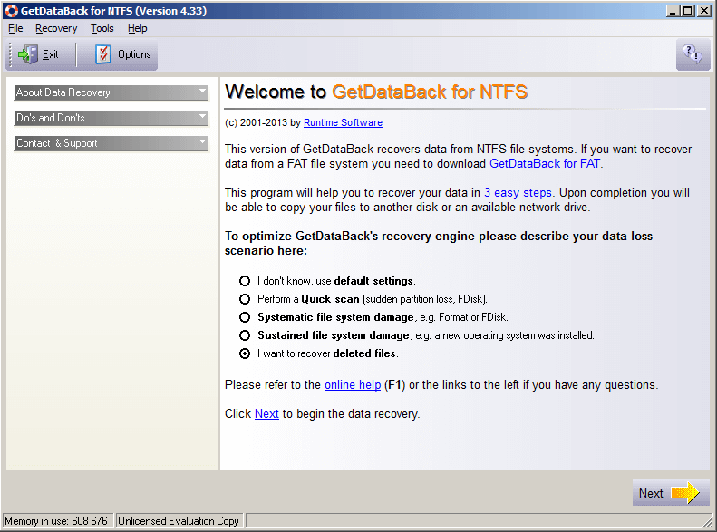      GetDataBack NTFS